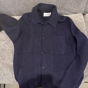 Abercrombie & Fitch Navy Men's button up sweater